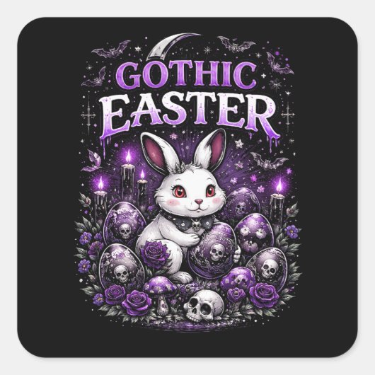 Gothic Easter Quadratischer Aufkleber (Vorderseite)