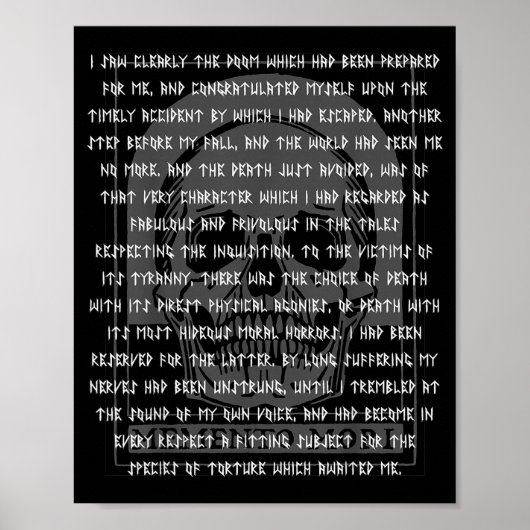 Gothic Edgar Allan E Memento Mori Skull Halloween  Poster (Vorne)