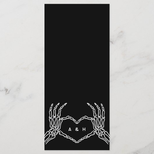 Gothic Edgy Wedding Dinner Menu Menükarte (Rückseite)