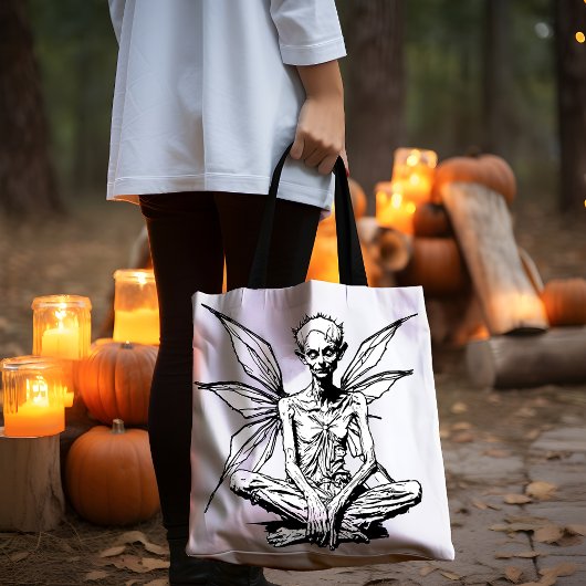 Gothic Elder Fairy Halloween Black and White Tasch Tasche