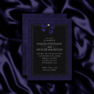 Gothic Elegance   Amethyst Lila Bow Dark Moody Einladung