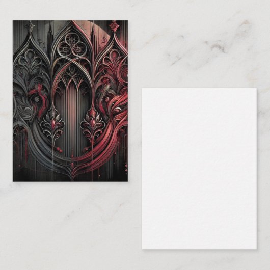 Gothic Elegance Flat Note Card Mitteilungskarte (Vorne/Hinten)