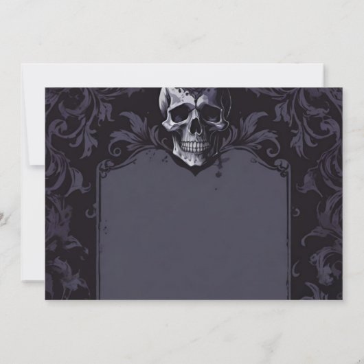 Gothic Elegance Lila Boho Skull Save the Date (Rückseite)