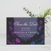 Gothic Elegance Lila Boho Skull Save the Date (Stehend Vorderseite)