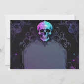 Gothic Elegance Lila Boho Skull Save the Date (Rückseite)