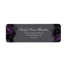 Gothic Elegance Purple Boho Rose Return Address