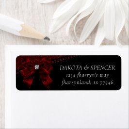 Gothic Elegance | Ruby Red Bow Dark Moody Address