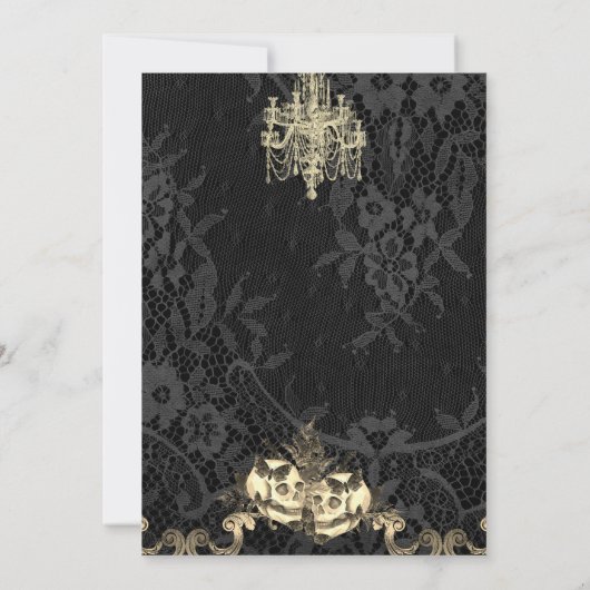 Gothic Elegance Skeleton Halloween Hochzeit Einladung (Rückseite)