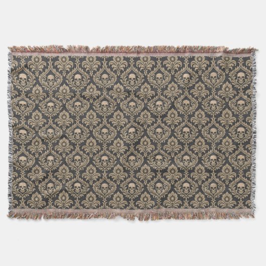 Gothic Elegance Skull Damask Decke (Vorderseite)