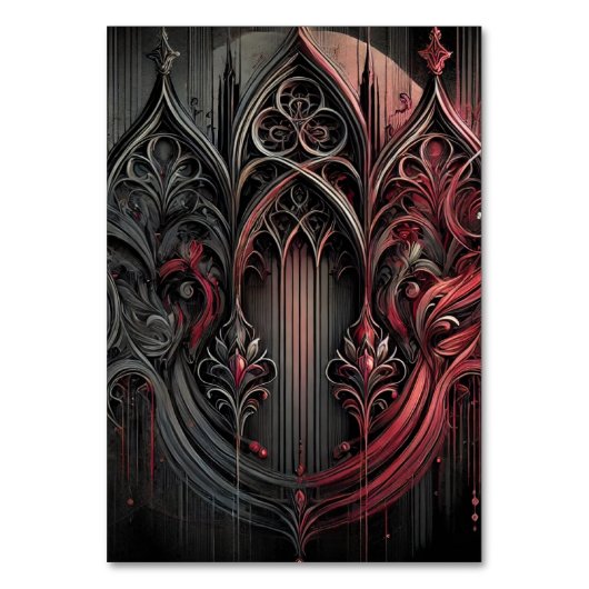 Gothic Elegance Table Card Tischnummer (Vorderseite)