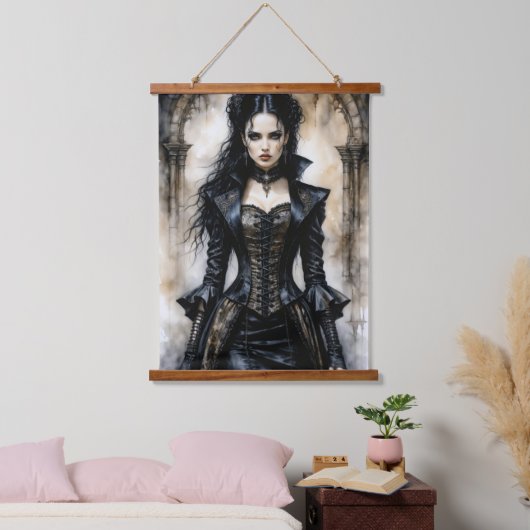 Gothic Elegance Wandteppich Mit Holzrahmen (Schlafzimmer)