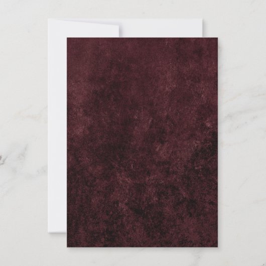Gothic Elegance | Wine Garnet Dark Moody Bordeaux Einladung (Rückseite)