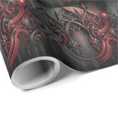 Gothic Elegance Wrapping Paper - Black and Red Orn Geschenkpapier (Rolleneckpunkt)
