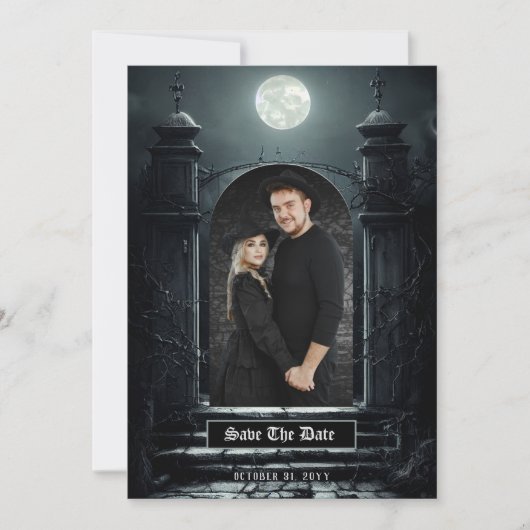 Gothic Elegant Gate Foto Save the Date (Vorderseite)