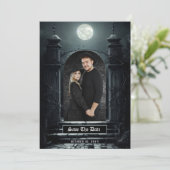 Gothic Elegant Gate Foto Save the Date (Stehend Vorderseite)