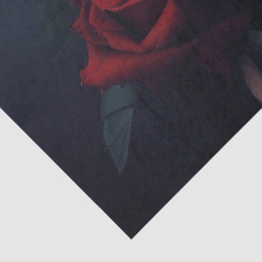 Gothic Elegant Lady Rote Rose Decoupage Seidenpapier (Detail)