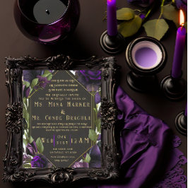 Gothic Elegant Lila Hochzeit Einladung