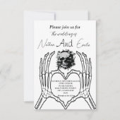 Gothic Elegant Skull Hochzeit Einladung (Vorderseite)