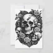 Gothic Elegant Skull Hochzeit Einladung (Rückseite)