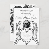 Gothic Elegant Skull Hochzeit Einladung (Vorne/Hinten)