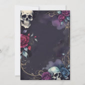 Gothic Elegant Totenkopf- und Rosen-Handfasting Einladung (Rückseite)