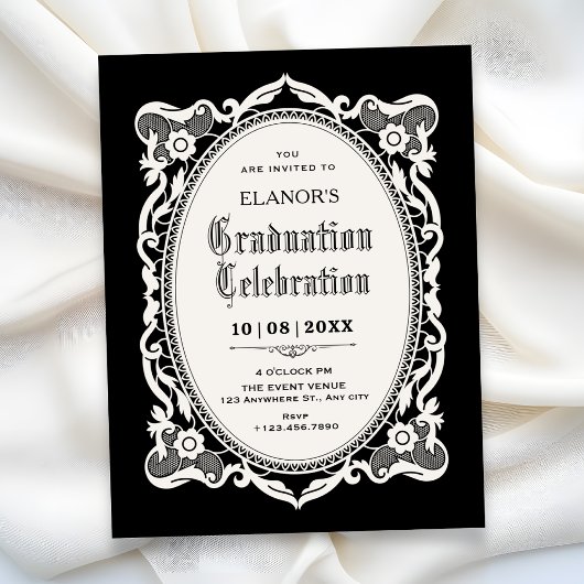 Gothic elegante Abschlussfeier Einladung