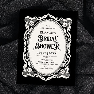 Gothic elegante Brautparty Einladung