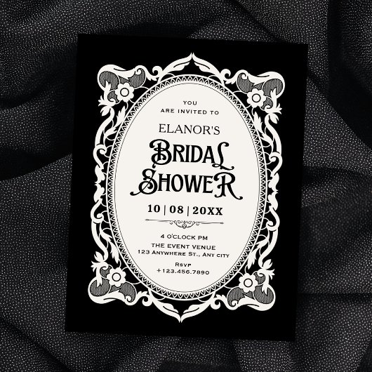 Gothic elegante Brautparty Einladung