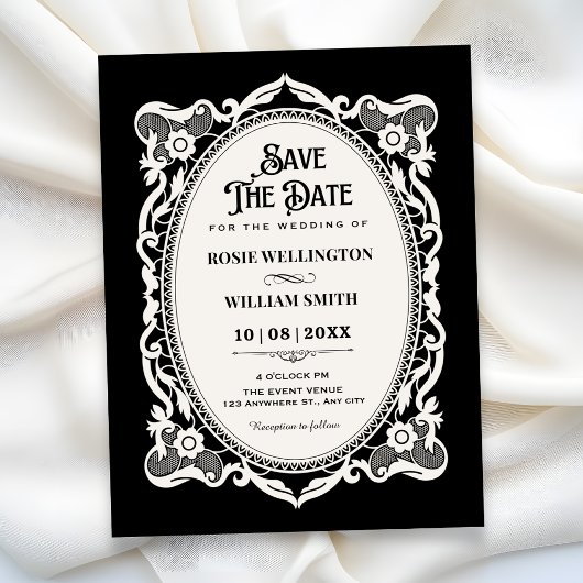 Gothic elegante Hochzeit Save The Date