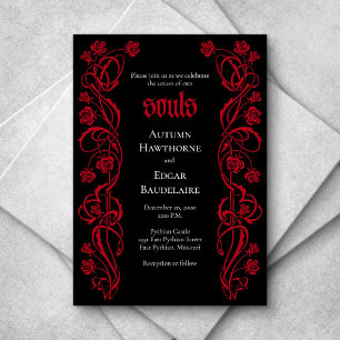 Gothic Elegante Rosen Hochzeit Einladung