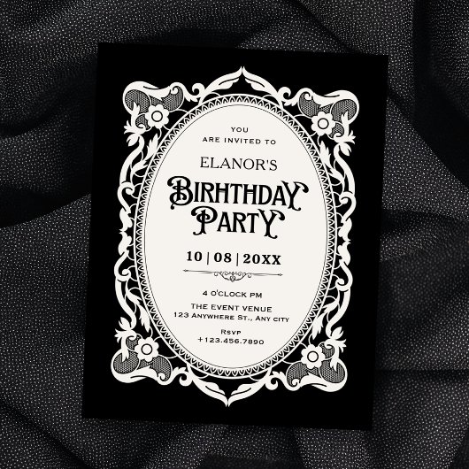 Gothic eleganter Geburtstag Einladung