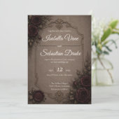 Gothic Eleganz Hochzeit Einladung (Stehend Vorderseite)