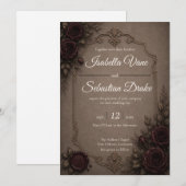 Gothic Eleganz Hochzeit Einladung (Vorne/Hinten)
