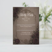 Gothic Eleganz Hochzeit RSVP Karte (Stehend Vorderseite)