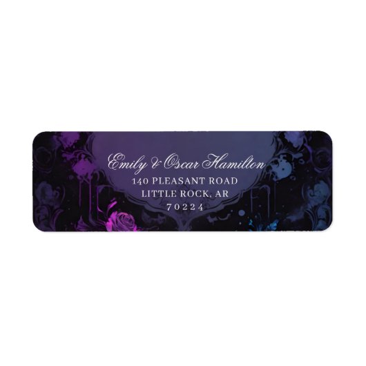 Gothic Eleganz Lila Boho Rose Rücksendeadresse (Vorne)