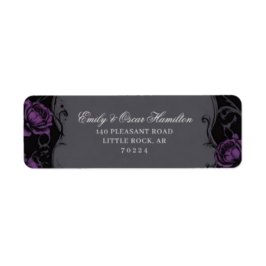 Gothic Eleganz Lila Boho Rose Rücksendeadresse (Vorne)