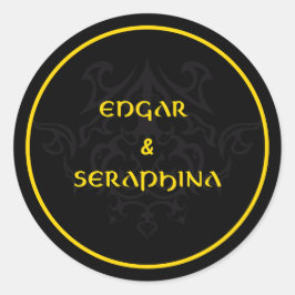 Gothic Emblem Black and Gold Runder Aufkleber