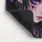 Gothic Emo | Anime-Mädchen und Katze Mousepad (Ecke)