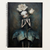 Gothic Enchanted Fairy Holding White Rose Planer (Vorderseite)