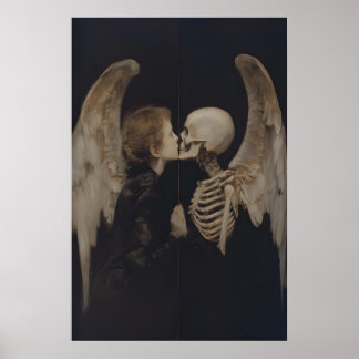 Gothic Engel Spiegelreflexion Skelett Kunst Poster