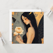 Gothic Engel und Rose Blank Karte (Vorderseite/Rückseite Beispiel)