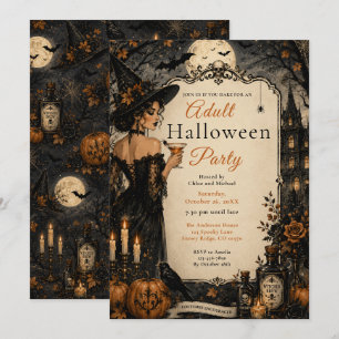 Gothic-Erwachsenen-Halloween-Party Einladung