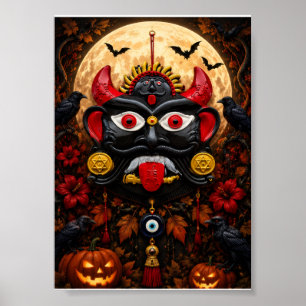Gothic Evil Eye Halloween Drishti Bommai Volkskuns Poster
