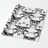 Gothic Evil Skulls BLACK AND WHITE WRAPPPAPIER Geschenkpapier (Ungerollt)