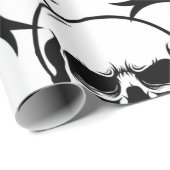 Gothic Evil Skulls BLACK AND WHITE WRAPPPAPIER Geschenkpapier (Rolleneckpunkt)