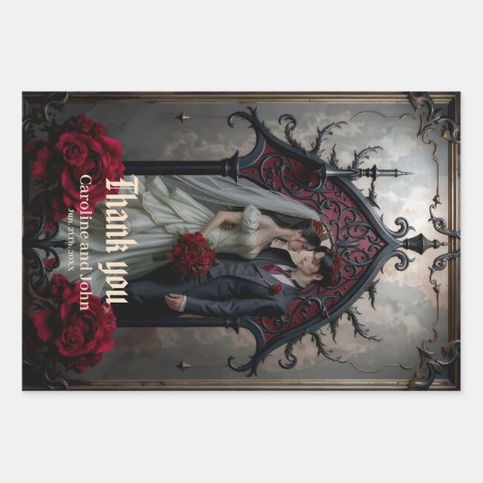 Gothic Ewige Liebe Geschenkpapier Set (Vorderseite)