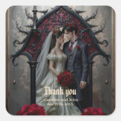 Gothic Ewige Liebe Quadratischer Aufkleber (Vorderseite)