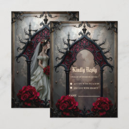 Gothic Ewige Liebe RSVP Karte