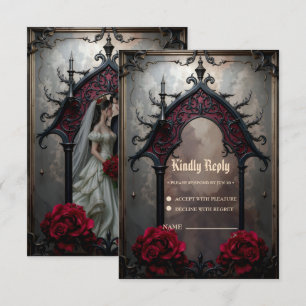 Gothic Ewige Liebe RSVP Karte