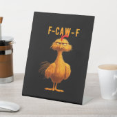 Gothic F-Caw-F Crow Funny Humor Sockelschild (In SItu)